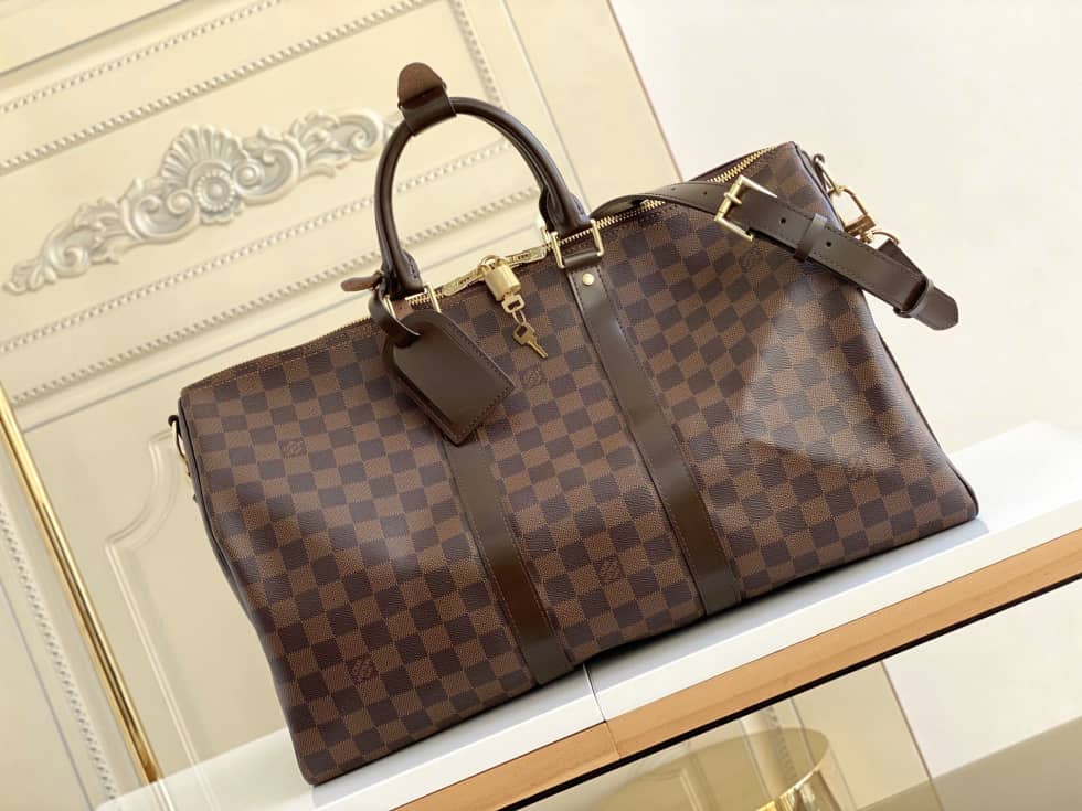 LV Duffle Bag Replica Monogram Keepall Bandouliere 45 Boston Bag Blue M41418 - DEEPREPS