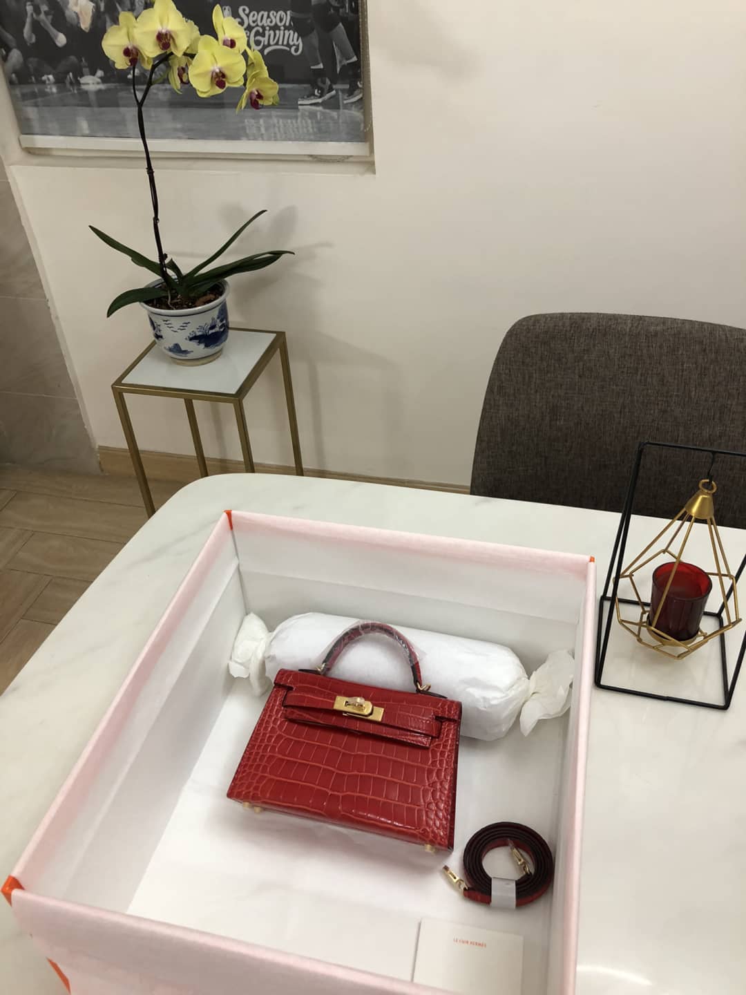 Hermes Kelly Dupe Mini 19CM Crocodile Shiny Replica Bag - DEEPREPS