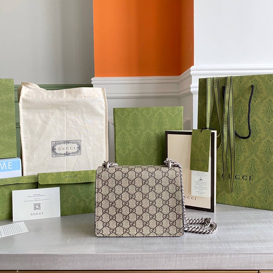 Gucci GG Supreme Dionysus 2way Mini Chain Shoulder Bag Replica Black 421970 - DEEPREPS