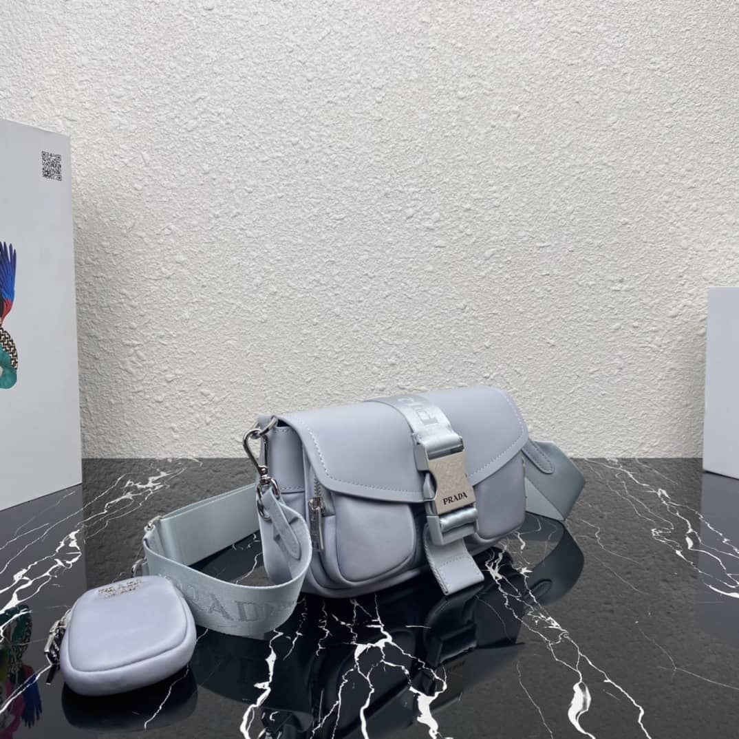 Prada Pocket Nylon And Brushed Leather Replica Bag - DEEPREPS