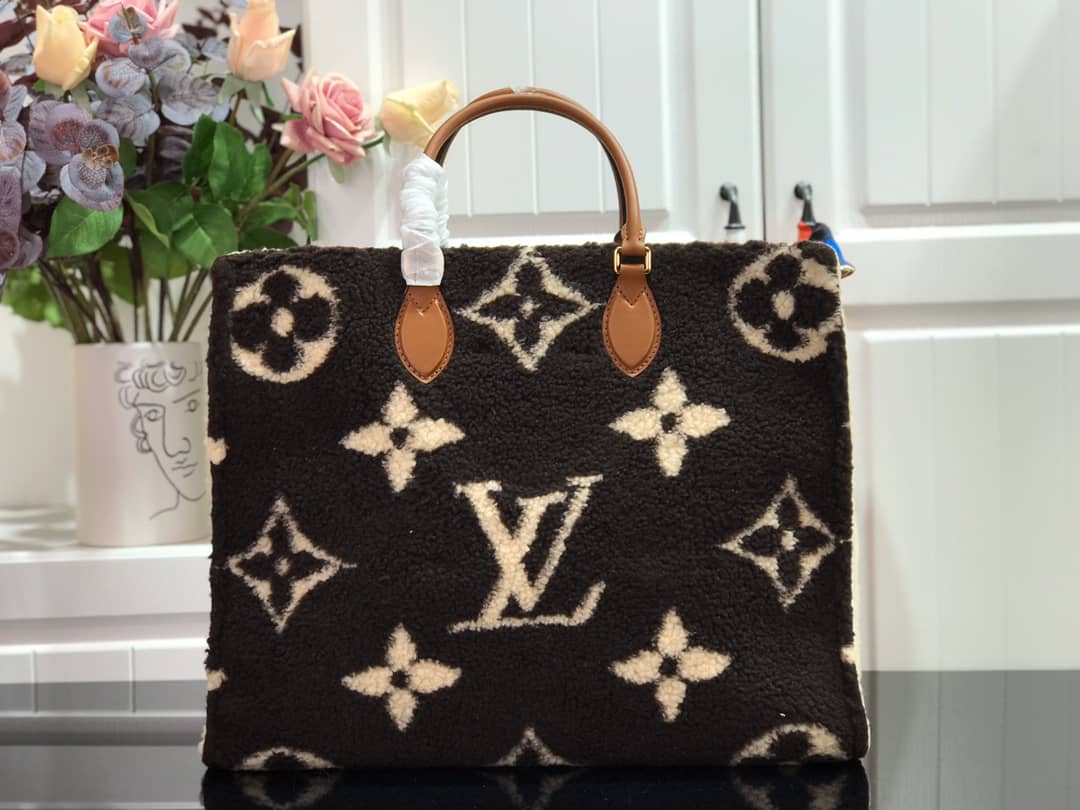 Louis Vuitton Onthego Teddy Shearling Limited GM Tote Replica Black M55421 - DEEPREPS