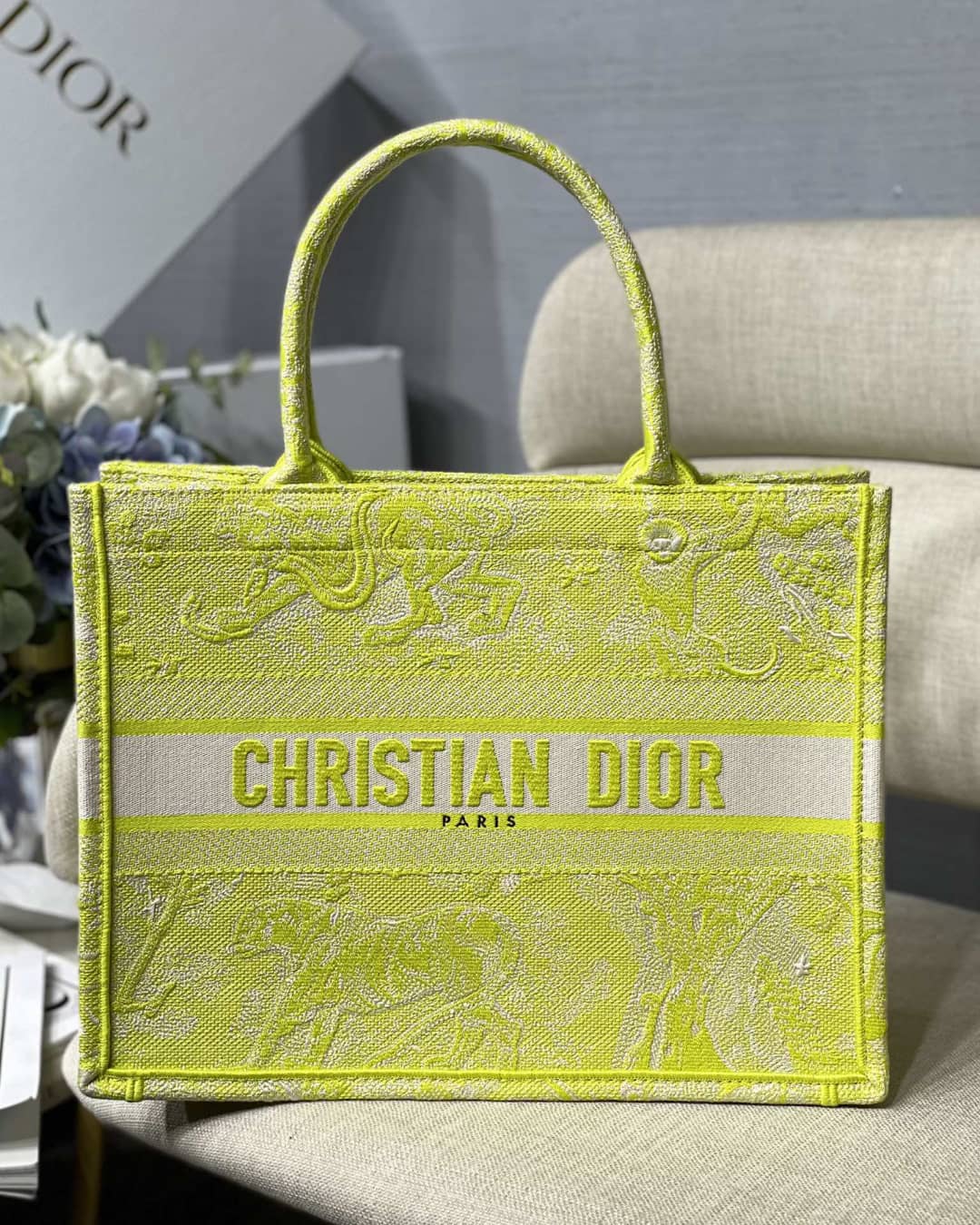 Christian Dior Tote Bag Dupe CD Book Embroidery - DEEPREPS