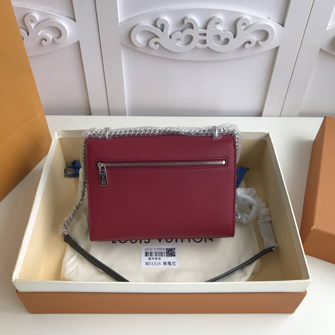 Louis Vuitton MyLockMe BB Calf Chain Replica Shoulder Bag Red White M51418 - DEEPREPS