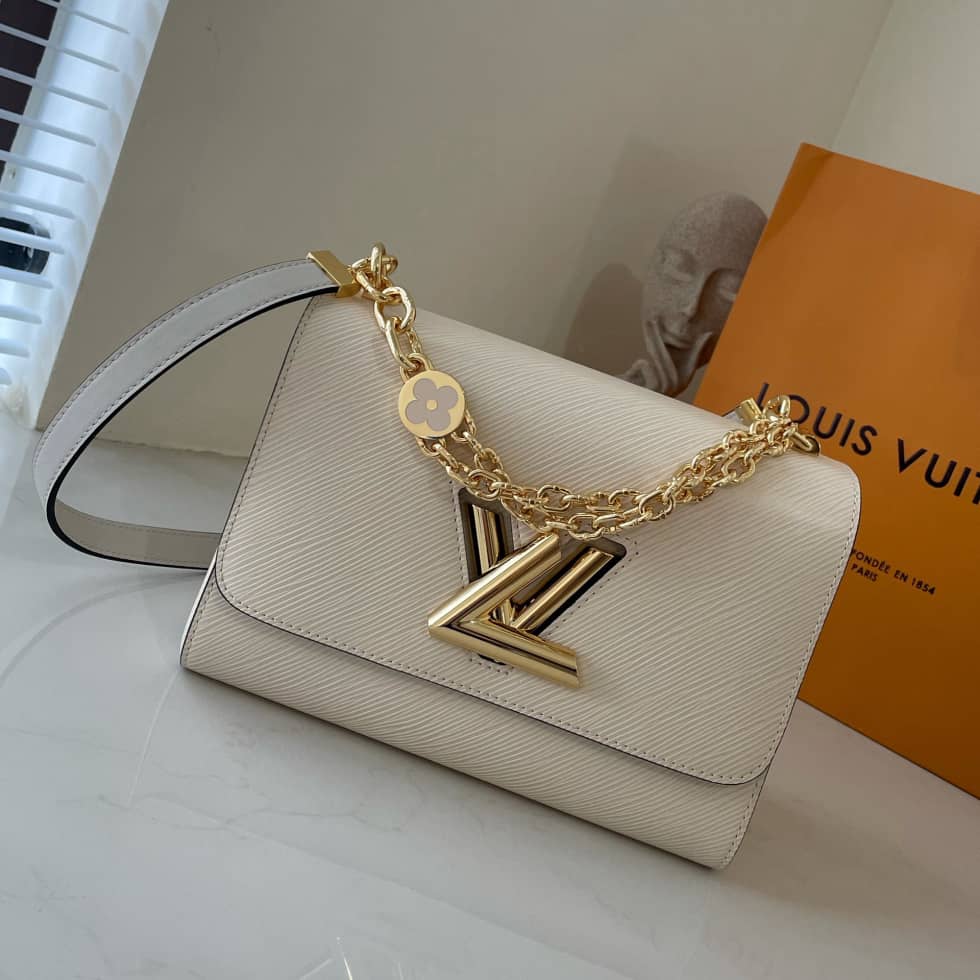 Louis Vuitton Twist MM Epi Grained Leather White M59403 Replica Crossbody Bag - DEEPREPS