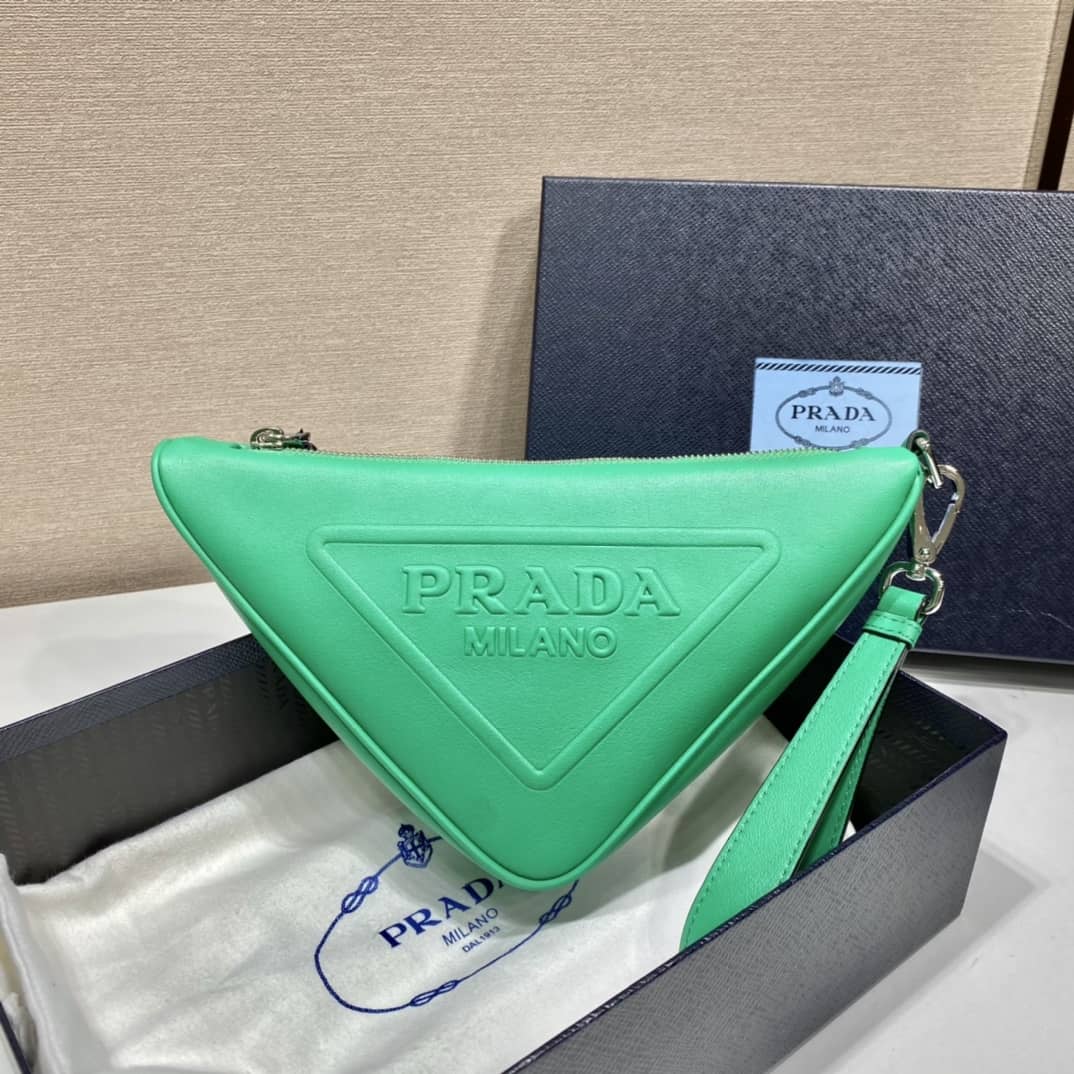 Prada Lady Leather Triangle Leather Replica Pouch - DEEPREPS
