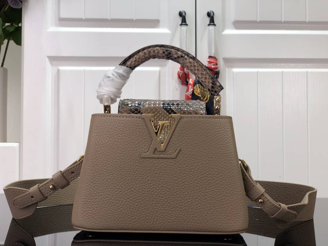 Louis Vuitton Capucines Embroidery Replica Bag Gray M48865 - DEEPREPS