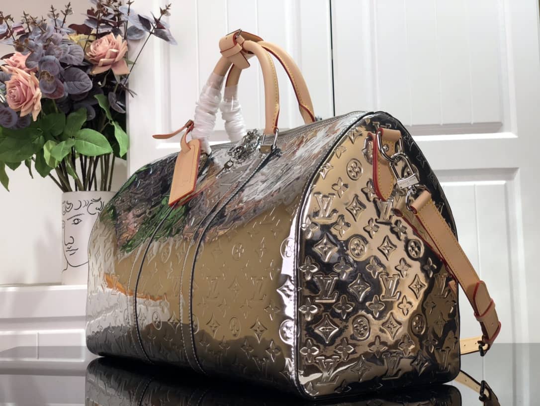 Louis Vuitton Keepall Bandouliere 50 Silver Mirror Monogram Bag Replica M45886 - DEEPREPS