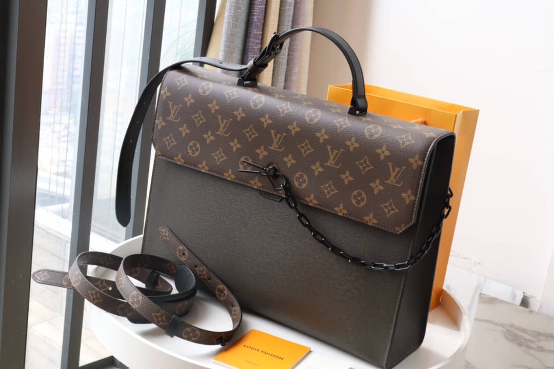 Louis Vuitton Robusto Briefcase Monogram Canvas Taiga Leather Replica M30591 - DEEPREPS