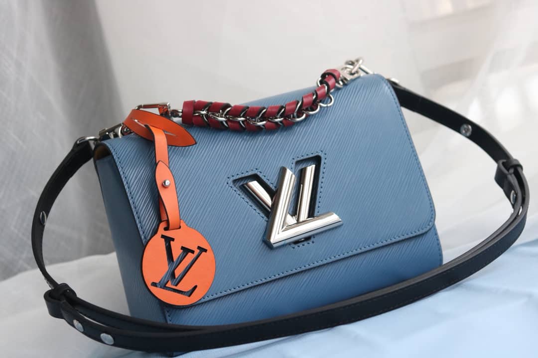 LV Tote Dupe Twist MM Crossbody Bag Replica Blue M50305 - DEEPREPS