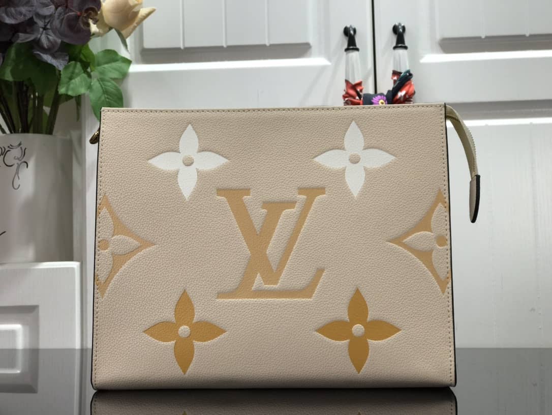 Louis Vuitton Summer Toiletry Pouch Monogram Empreinte Replica Apricot M80504 - DEEPREPS