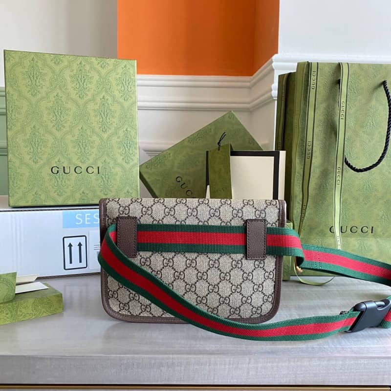 Gucci Neo Vintage GG Supreme Belt Bag Replica Brown 493930 - DEEPREPS