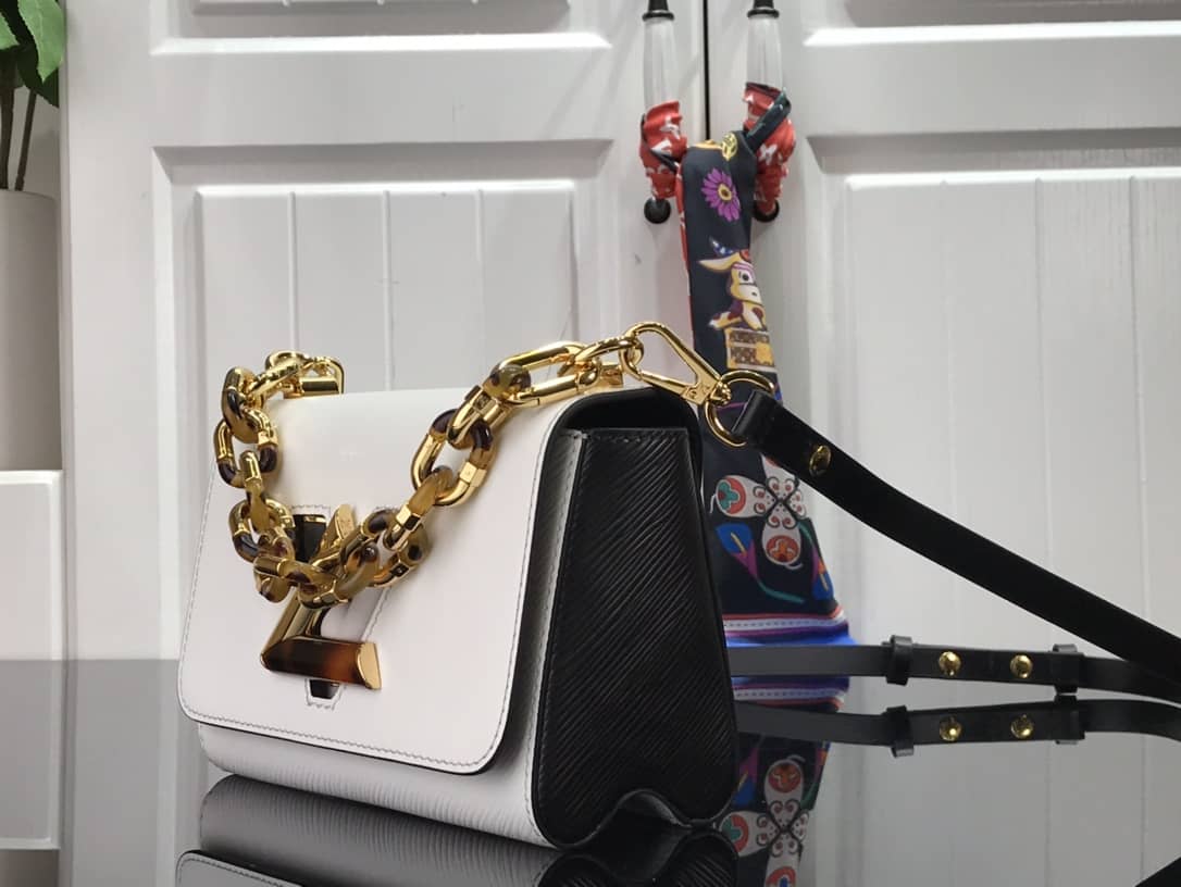 Louis Vuitton Monogram 2Way Leather Twist Replica Handbag White M58526 - DEEPREPS