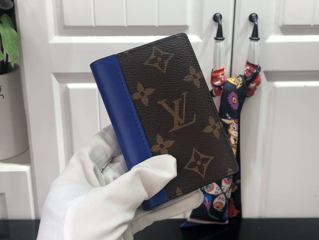 Louis Vuitton Pocket Organizer Monogram Neon Card Holder Replica Blue M80779 - DEEPREPS