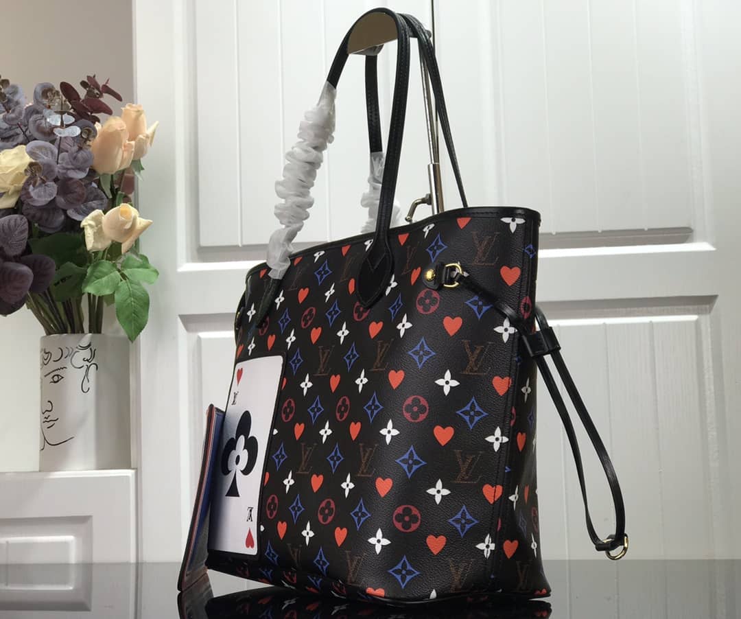 Louis Vuitton Game On Neverfull MM Tote Replica Black M57462 - DEEPREPS