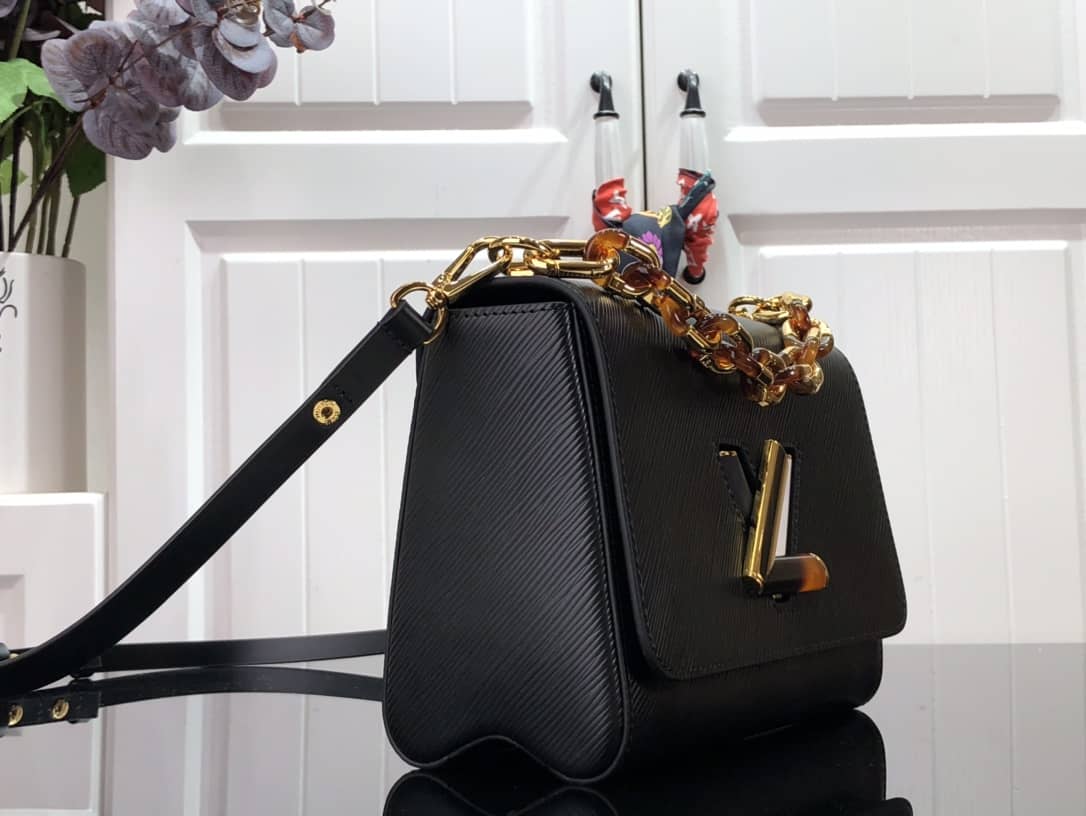 Louis Vuitton Monogram 2Way Leather Twist Replica Handbag Black M58526 - DEEPREPS