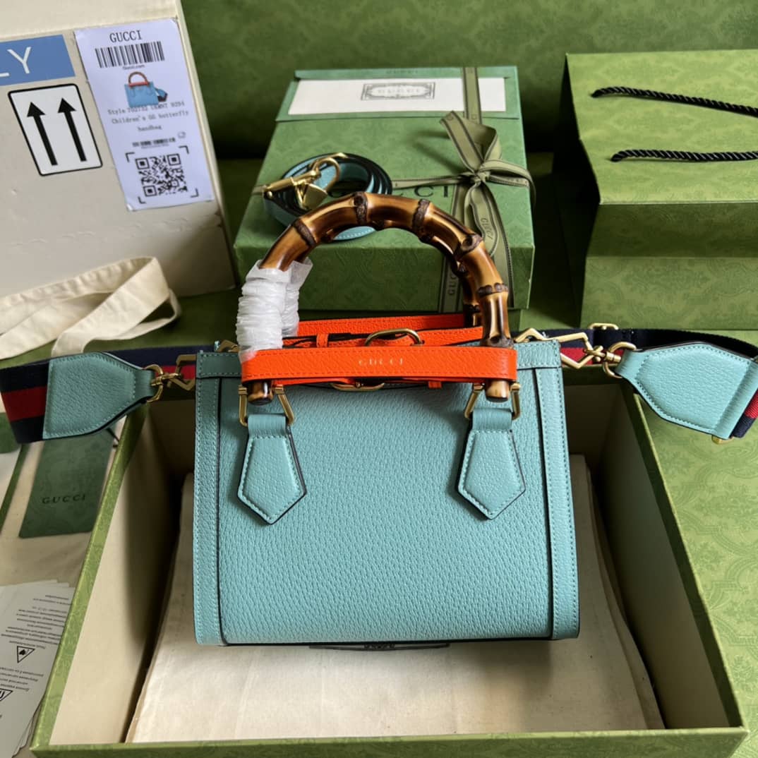 Gucci Diana Mini Tote Blue 702732 Replica Bag - DEEPREPS