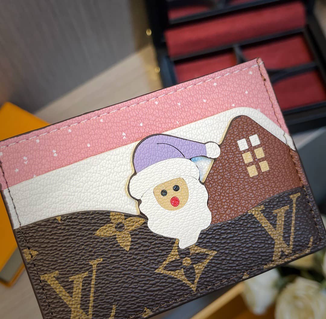 Louis Vuitton Replica Monogram Canvas Card Holder Christmas Collection Blue - DEEPREPS