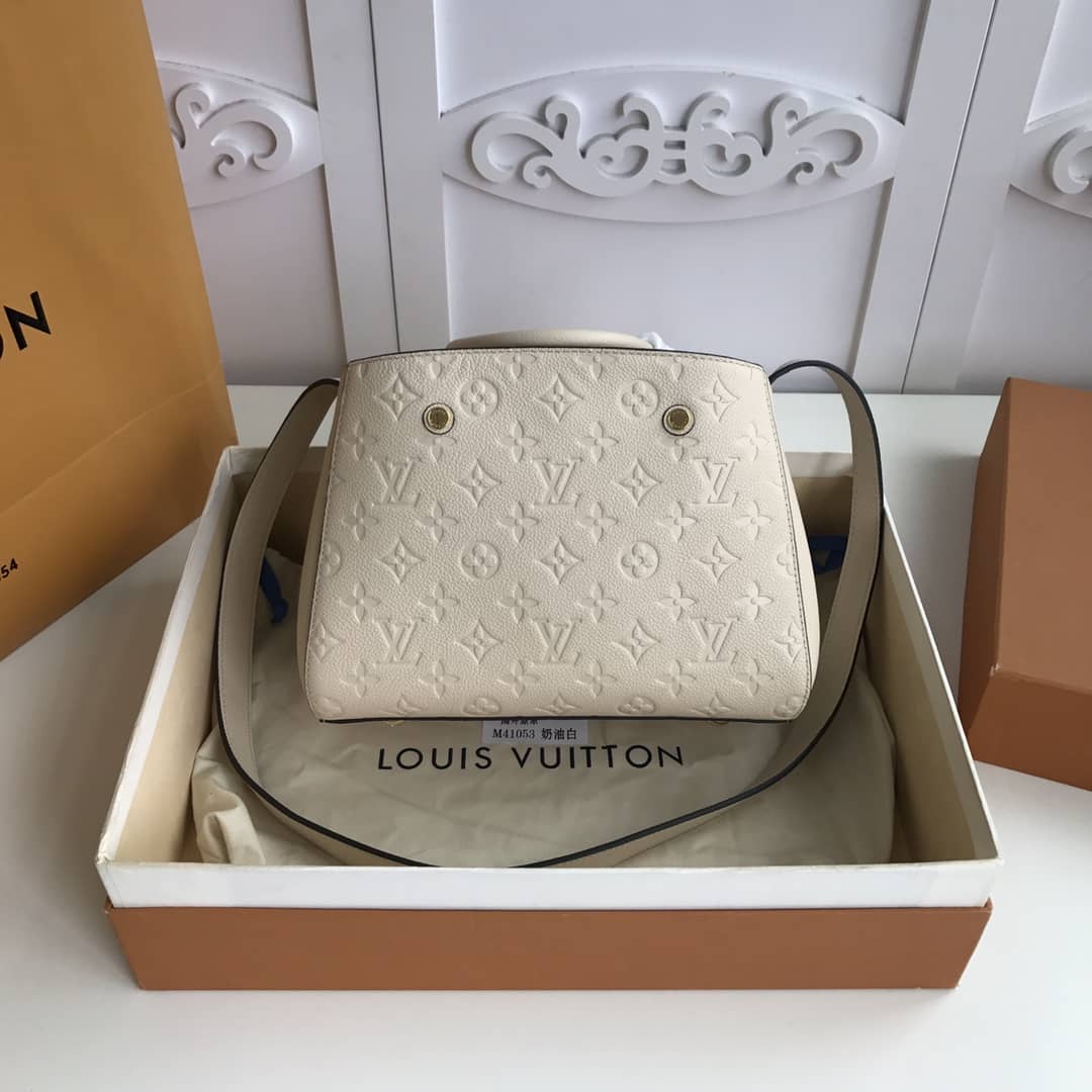 Louis Vuitton Monogram Montaigne BB Empreinte Bag Replica White M41053 - DEEPREPS