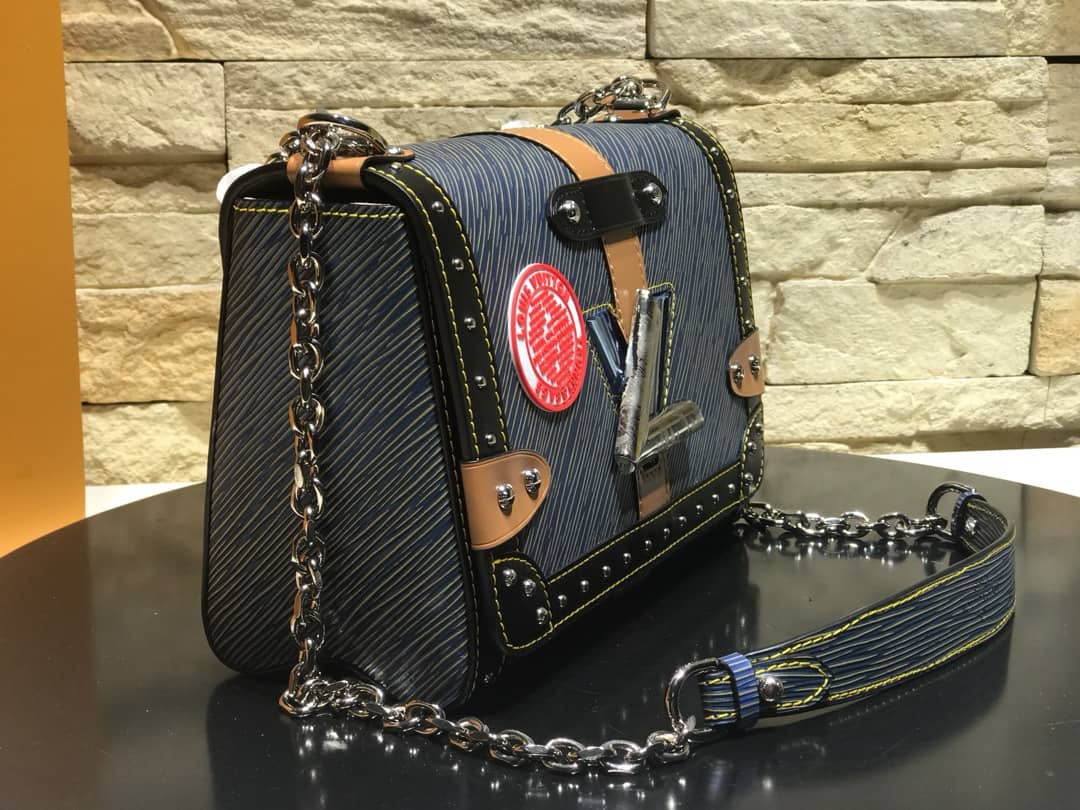 Louis Vuitton Twist MM Bag Blue M50296 Replica - DEEPREPS