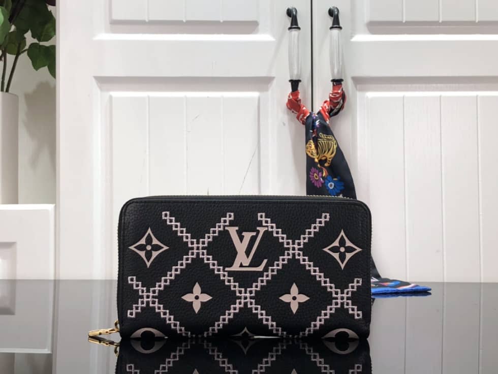 Louis Vuitton Wallet Dupe Zippy Monogram Empreinte Leather Black M81141 - DEEPREPS