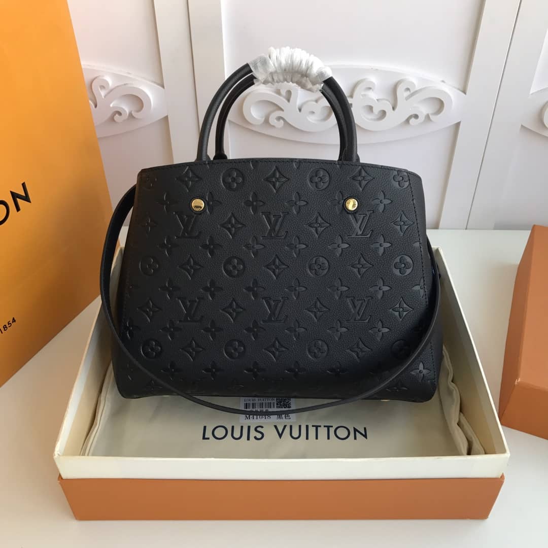 Louis Vuitton Monogram Montaigne MM Shoulder Bag Replica Black M41048 - DEEPREPS