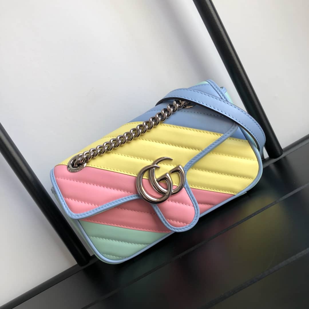 Gucci GG Marmont Mini Matelasse Shoulder Bag Replica Colorful 446744 - DEEPREPS