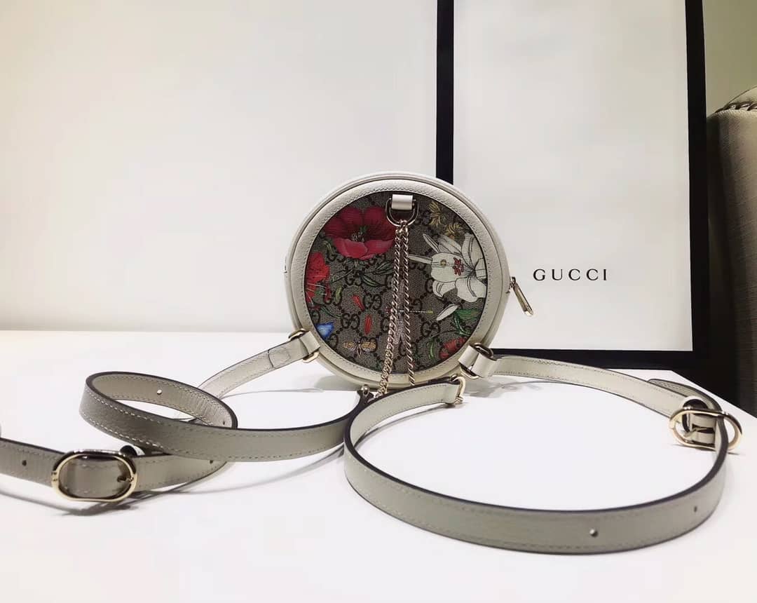 Gucci Ophidia GG Flora Mini Replica Backpack White 598661 - DEEPREPS