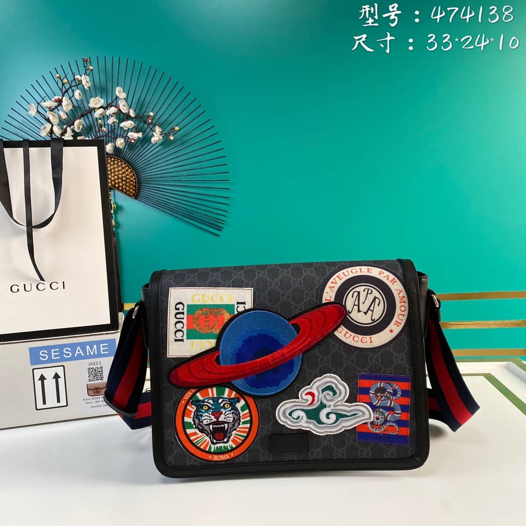 Gucci Courier GG Supreme Shoulder Bag Replica 474138 - DEEPREPS