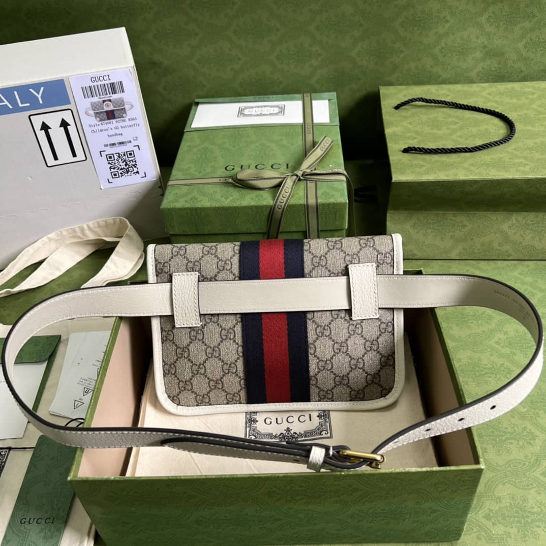 Gucci Ophidia White 674081 Replica Belt Bag - DEEPREPS