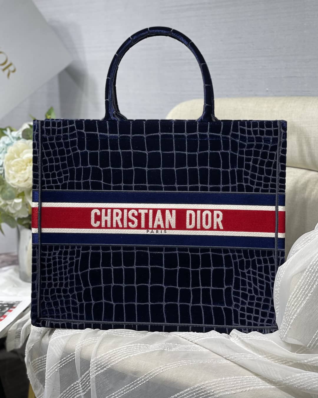 Christian Dior Tote Bag Dupe CD Book Embroidery - DEEPREPS