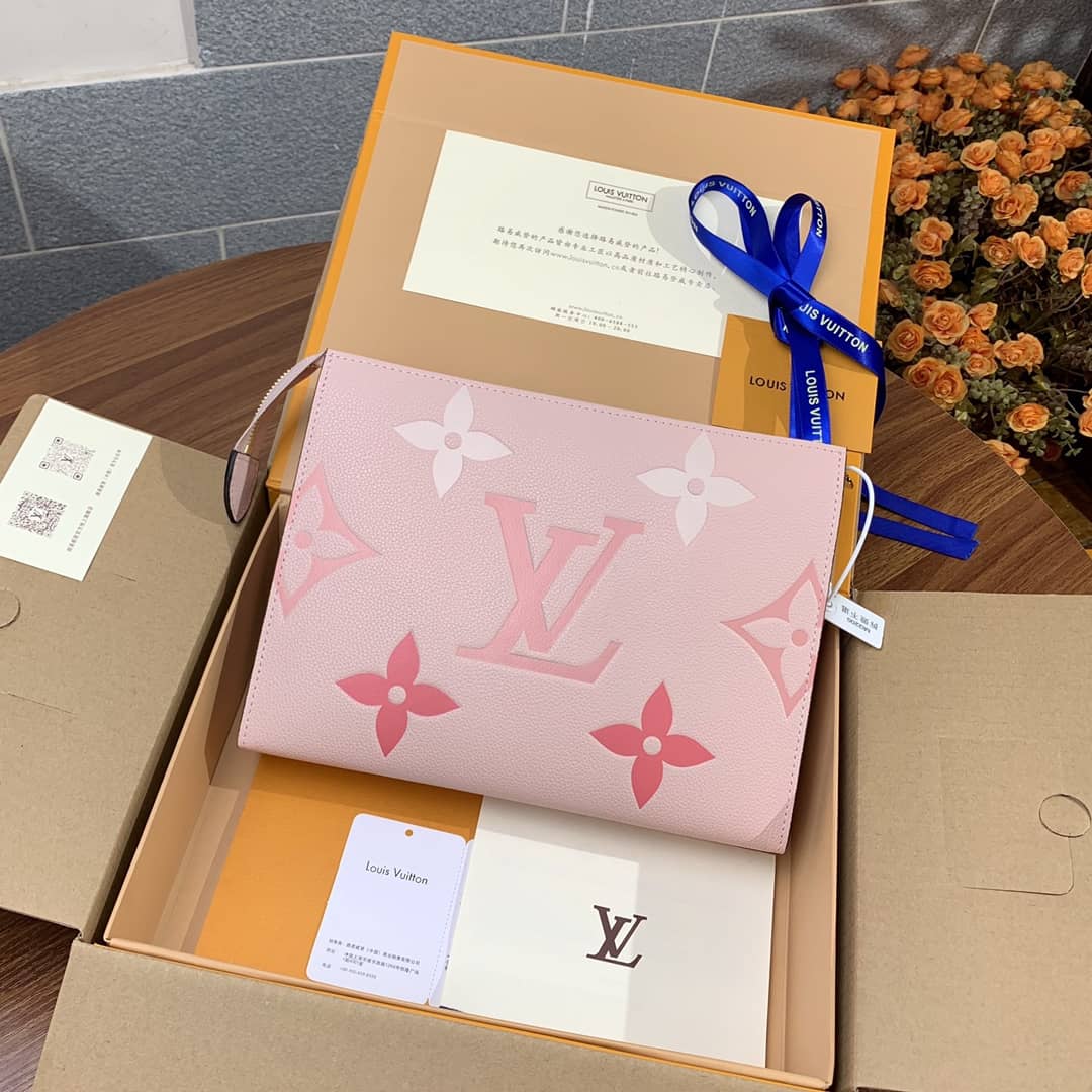 Louis Vuitton Summer Toiletry Pouch Monogram Empreinte Replica Pink M80504 - DEEPREPS