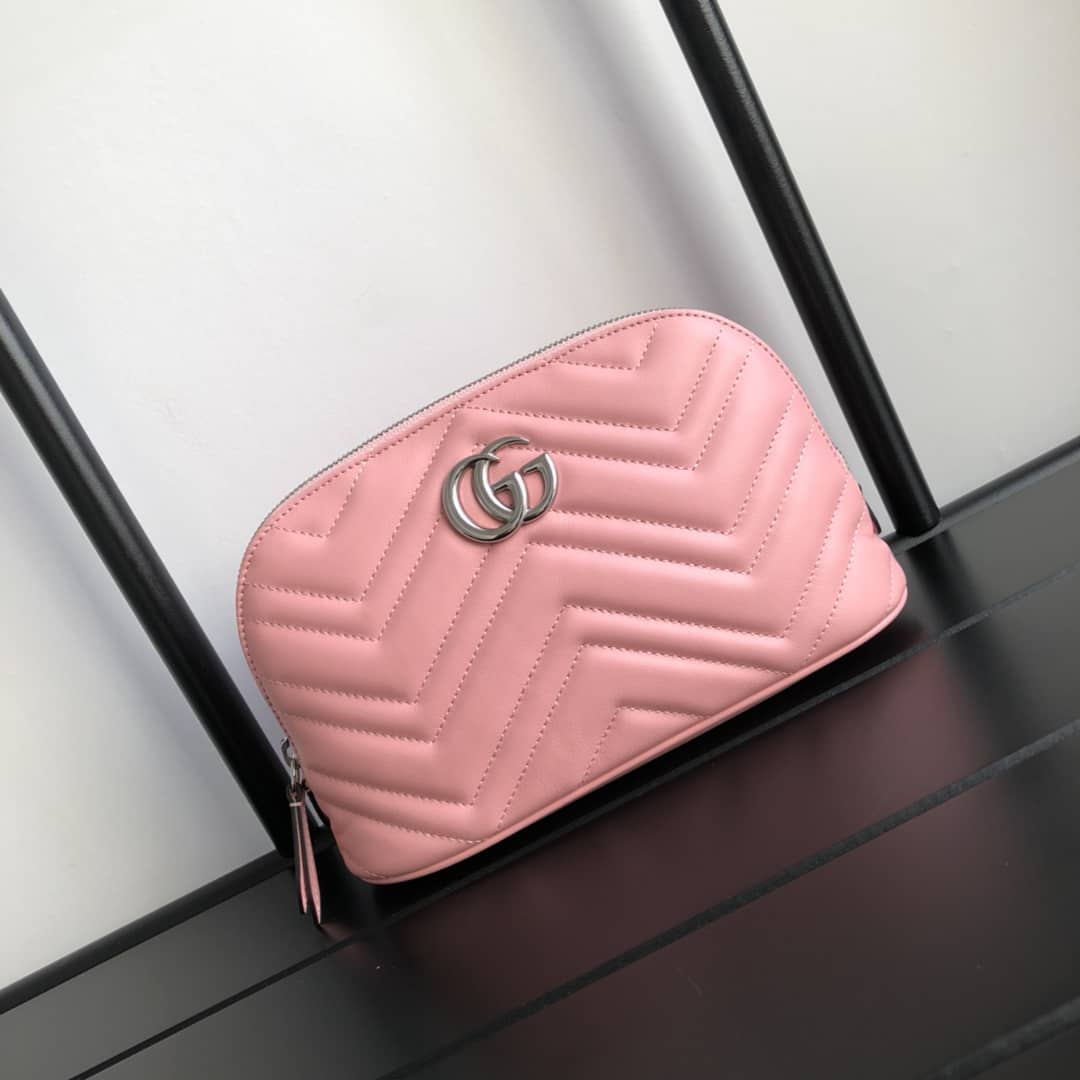 Gucci GG Marmont Quilted Vanity Bag Replica Pink 625690 - DEEPREPS