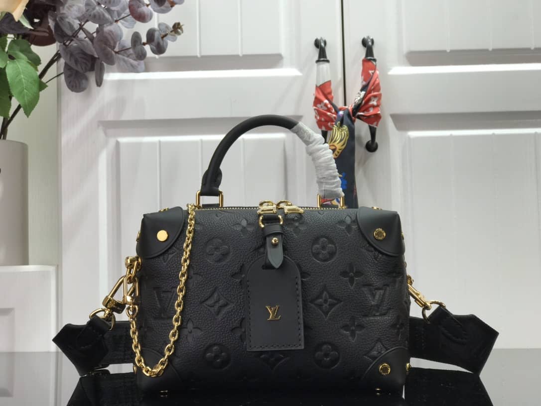 Louis Vuitton Petite Malle Souple Monogram Replica Bag Black M45571 - DEEPREPS