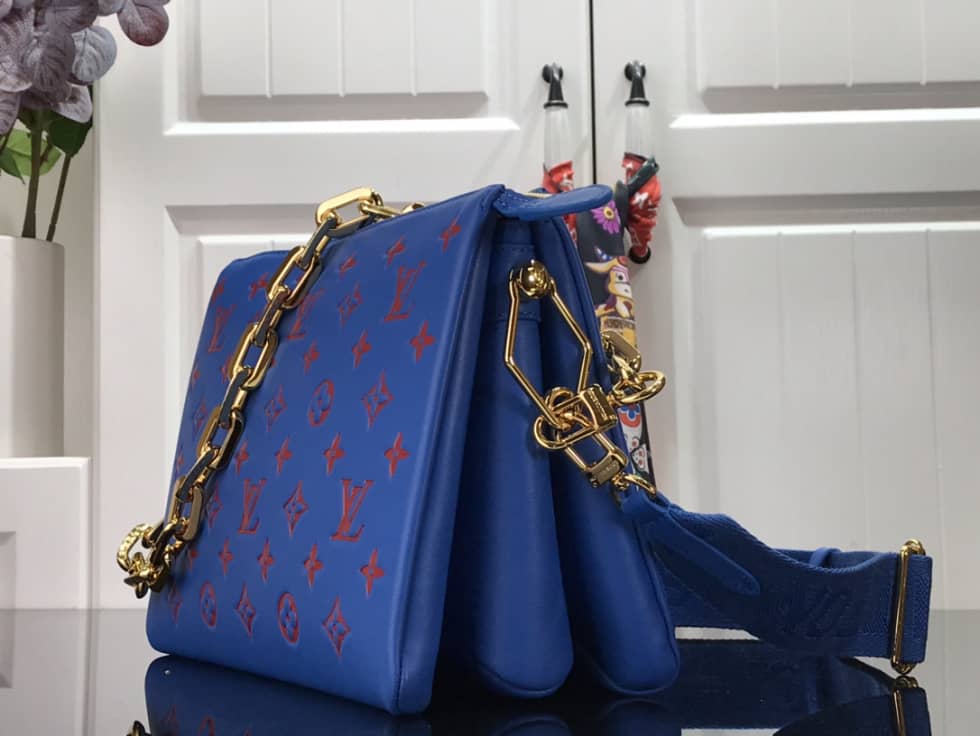 Louis Vuitton Embossed Lambskin Coussin PM Blue M58628 Replica Shoulder Bag - DEEPREPS