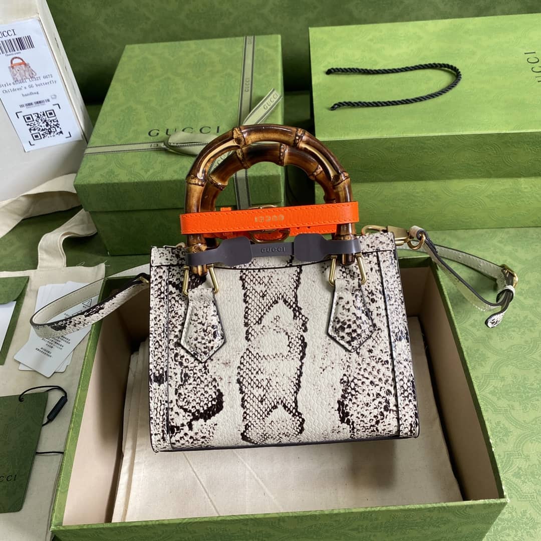 Gucci Diana Mini Bamboo Tote Bag Replica Gray 655661 - DEEPREPS