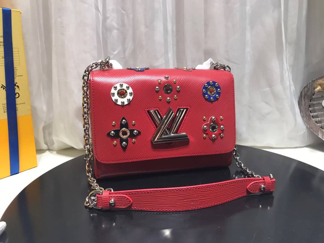 Louis Vuitton Epi Leather Twist MM Replica Bag Red - DEEPREPS