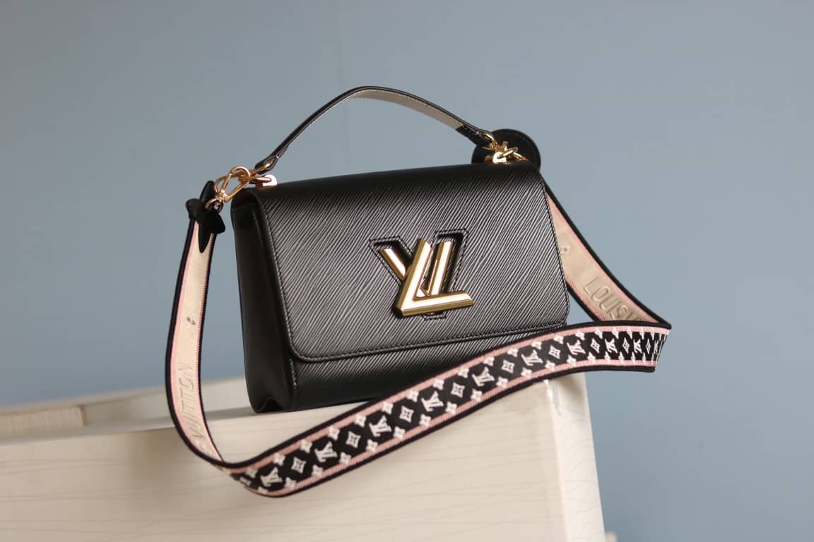 Louis Vuitton Textured Epi Leather Twist Series Bag Black - DEEPREPS
