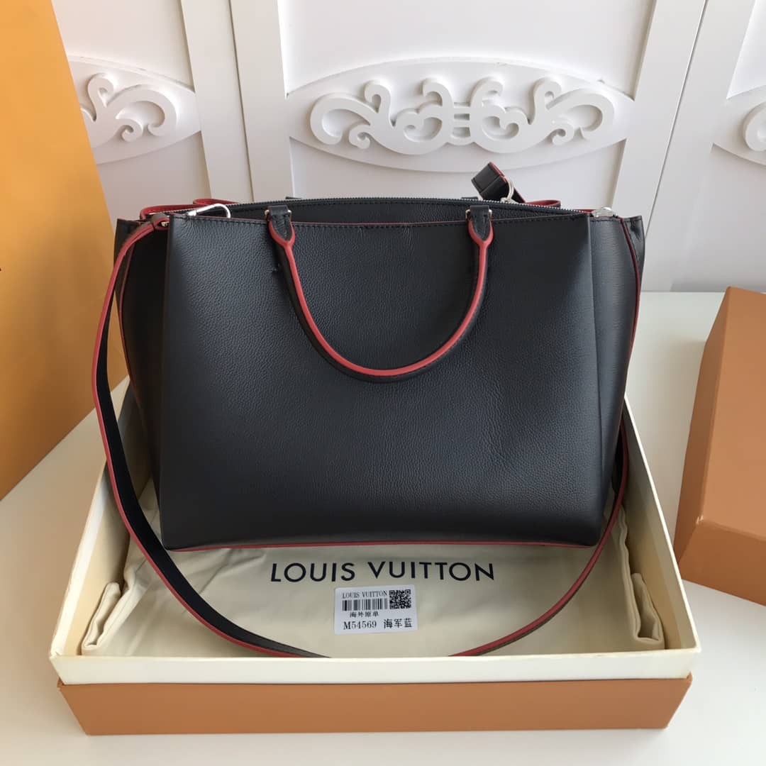 Louis Vuitton Lockmeto Leather Tote Replica Black M54569 - DEEPREPS