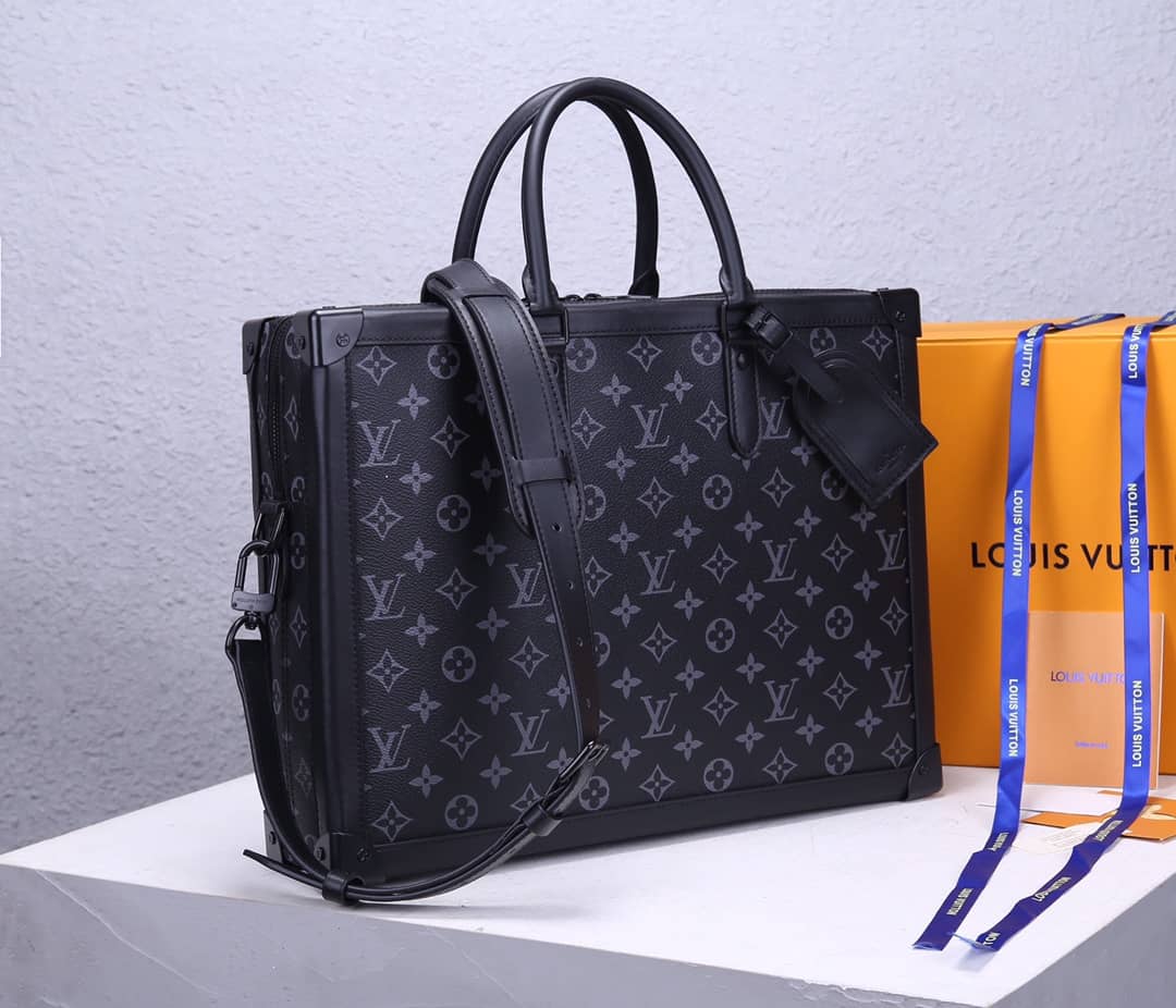 Louis Vuitton Monogram Soft Trunk Replica Briefcase Laptop Bag Black M44952 - DEEPREPS