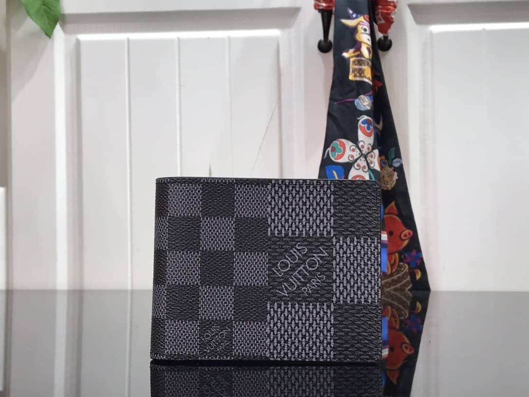 Louis Vuitton Multiple Box Damier Graphite 3D Wallet Replica Black N60434 - DEEPREPS