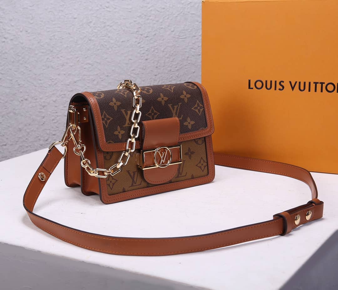 Louis Vuitton Dauphine Mini Monogram Replica Crossbody Bag Brown M44580 - DEEPREPS