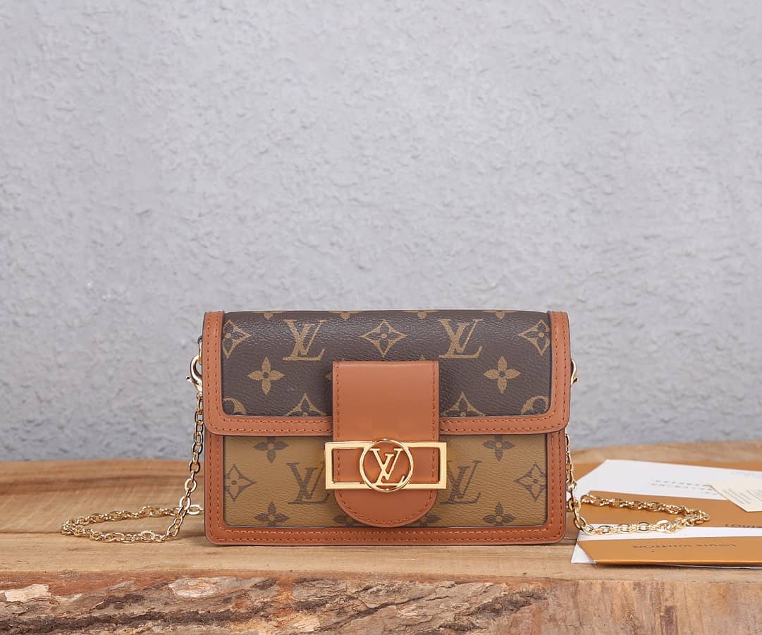 Louis Vuitton Dauphine Chain Wallet Replica Shoulder Bag Yellow M68746 - DEEPREPS