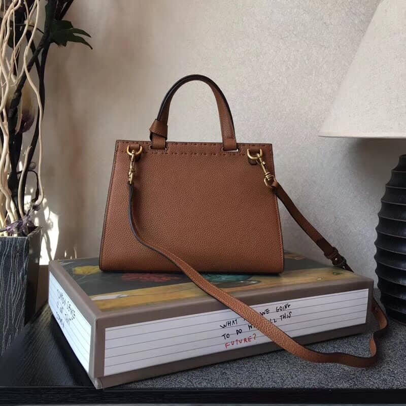 Gucci GG Marmont Leather Top Handle Replica Bag Brown 421890 - DEEPREPS