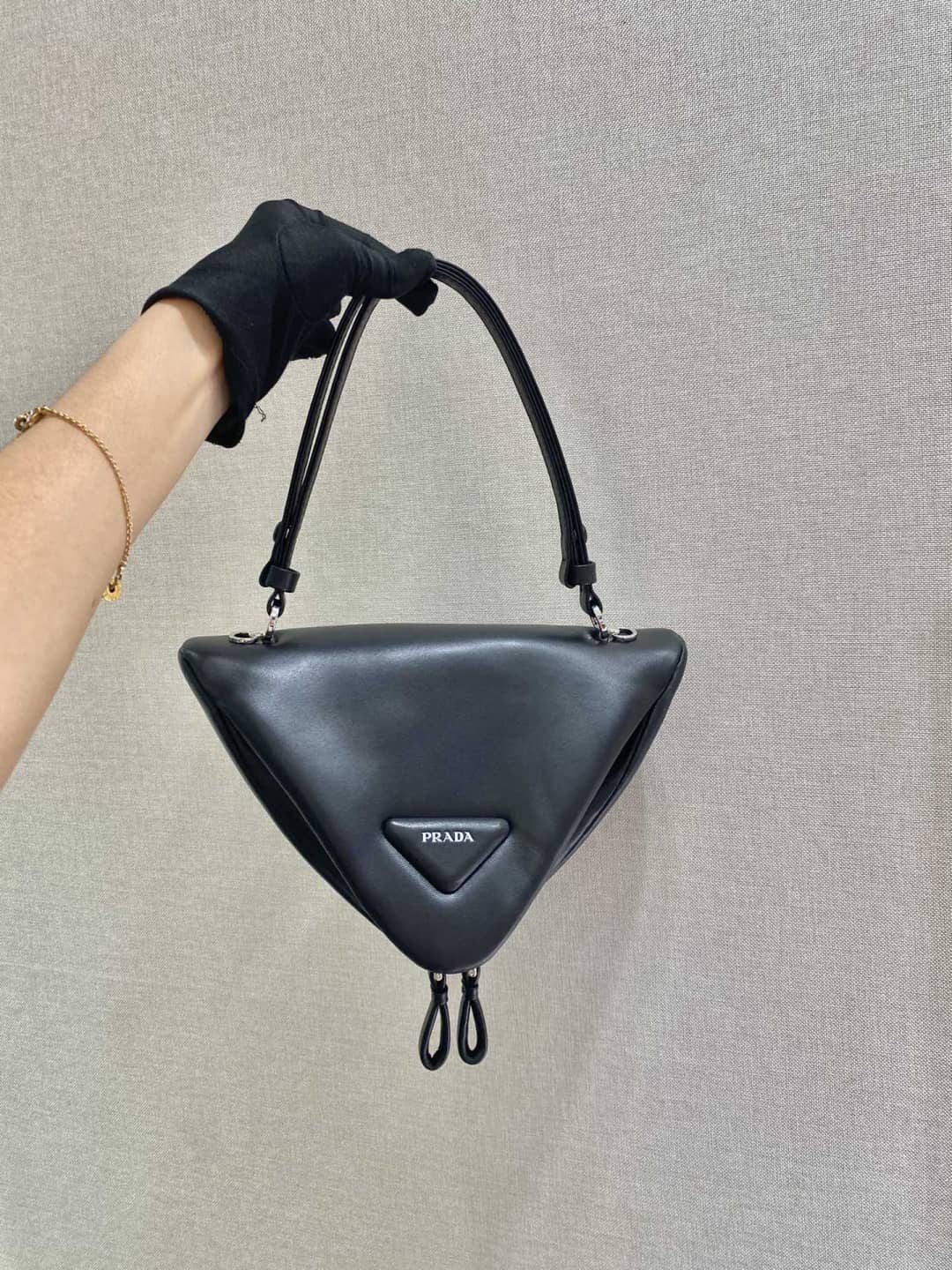 Prada Leather Triangle Replica Shoulder Bag - DEEPREPS