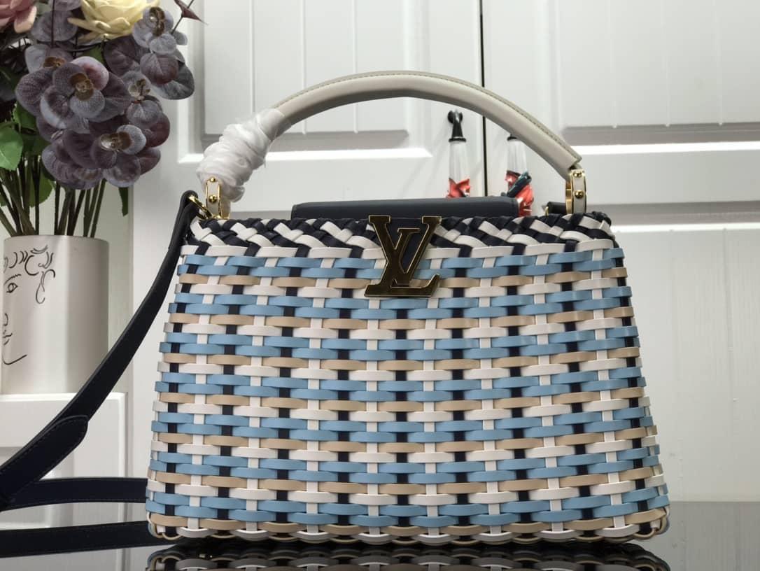 Louis Vuitton Capucines Taurillon Shoulder Bag Replica Blue M94519 - DEEPREPS