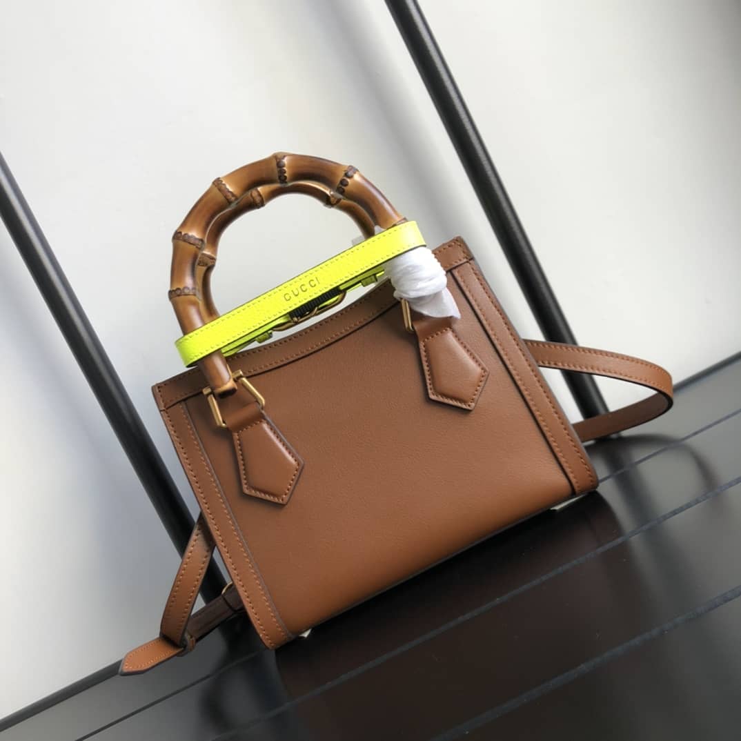 Gucci Diana Mini Bamboo Tote Bag Replica Brown 655661 - DEEPREPS