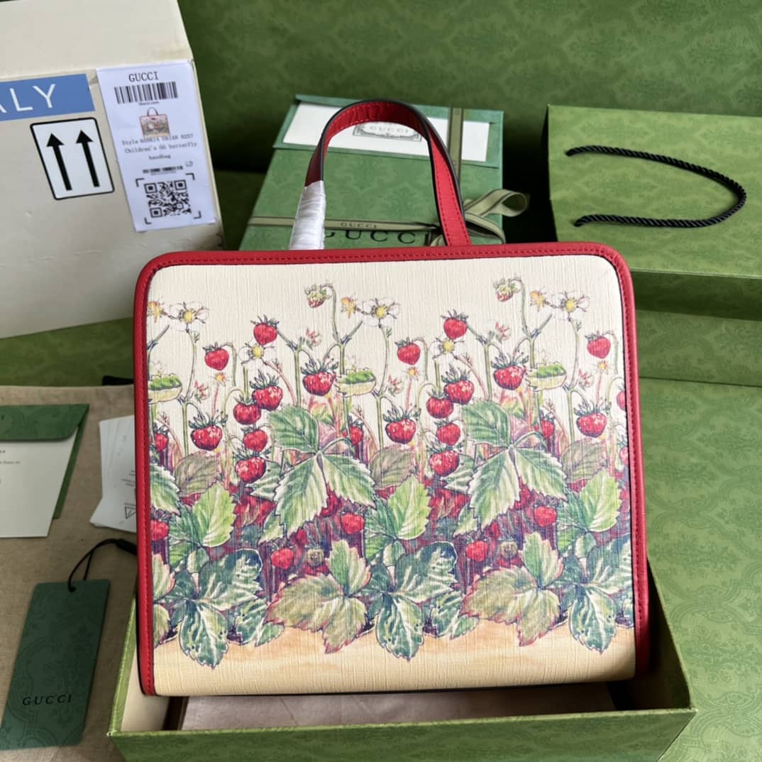 Gucci Children Strawberry Print 605614 Replica Tote Bag - DEEPREPS