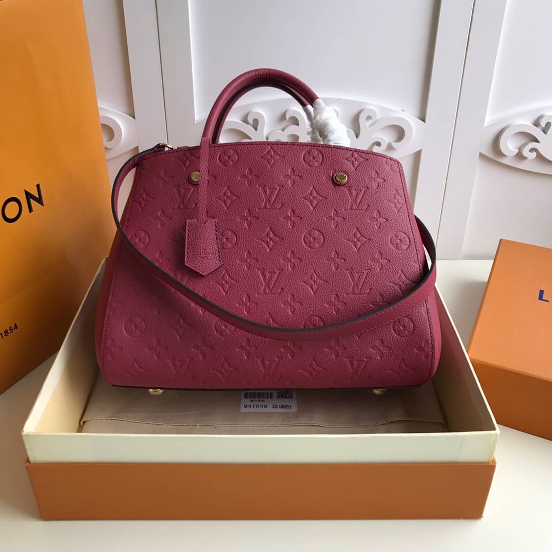 Louis Vuitton Monogram Montaigne MM Shoulder Bag Replica Red M41048 - DEEPREPS