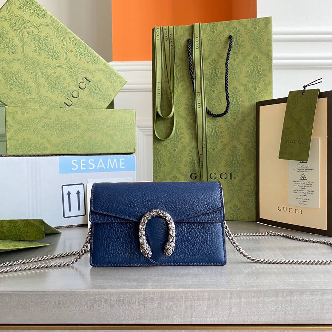 Gucci Dionysus GG Supreme Super Mini Bag Replica Blue 476432 - DEEPREPS