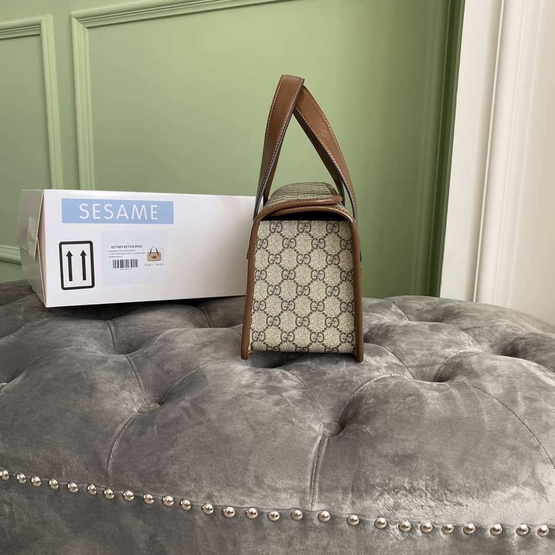 Gucci Horsebit 1955 Small Top Handle Replica Bag Brown 627323 - DEEPREPS